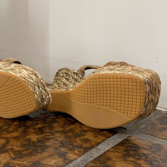 EUC STUART WEITZMAN METALLIC FABRIC ESPADRILLES - Picture 9 of 16